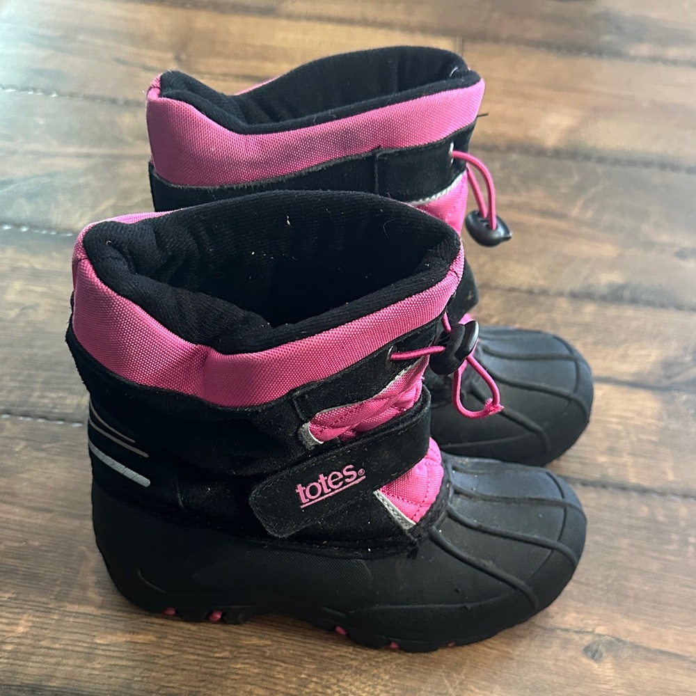 Totes Kids Boots - Black and Pink